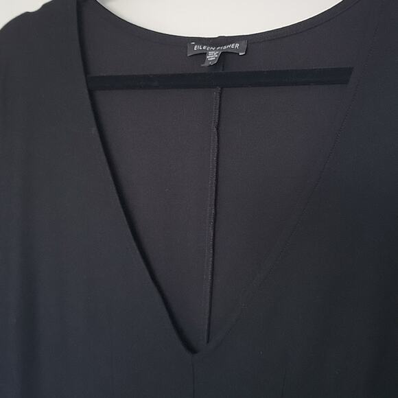 Eileen Fisher Fit and Flare V Neck Dress, L - Picture 3 of 9